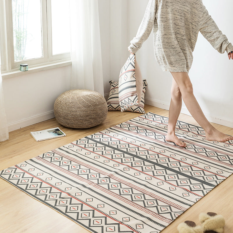 Bohemian Geometric Rug Multi-Color Jute Area Carpet Pet Friendly Machine Washable Easy Care Area Rug for Bedroom Clearhalo 'Area Rug' 'Bohemian' 'Rugs' Rug' 2361533