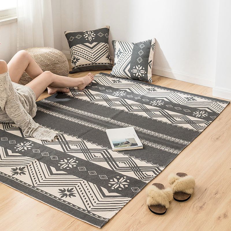 Bohemian Geometric Rug Multi-Color Jute Area Carpet Pet Friendly Machine Washable Easy Care Area Rug for Bedroom Clearhalo 'Area Rug' 'Bohemian' 'Rugs' Rug' 2361536