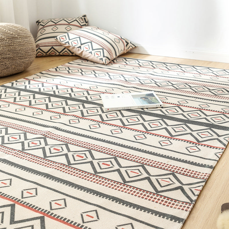 Bohemian Geometric Rug Multi-Color Jute Area Carpet Pet Friendly Machine Washable Easy Care Area Rug for Bedroom Clearhalo 'Area Rug' 'Bohemian' 'Rugs' Rug' 2361538