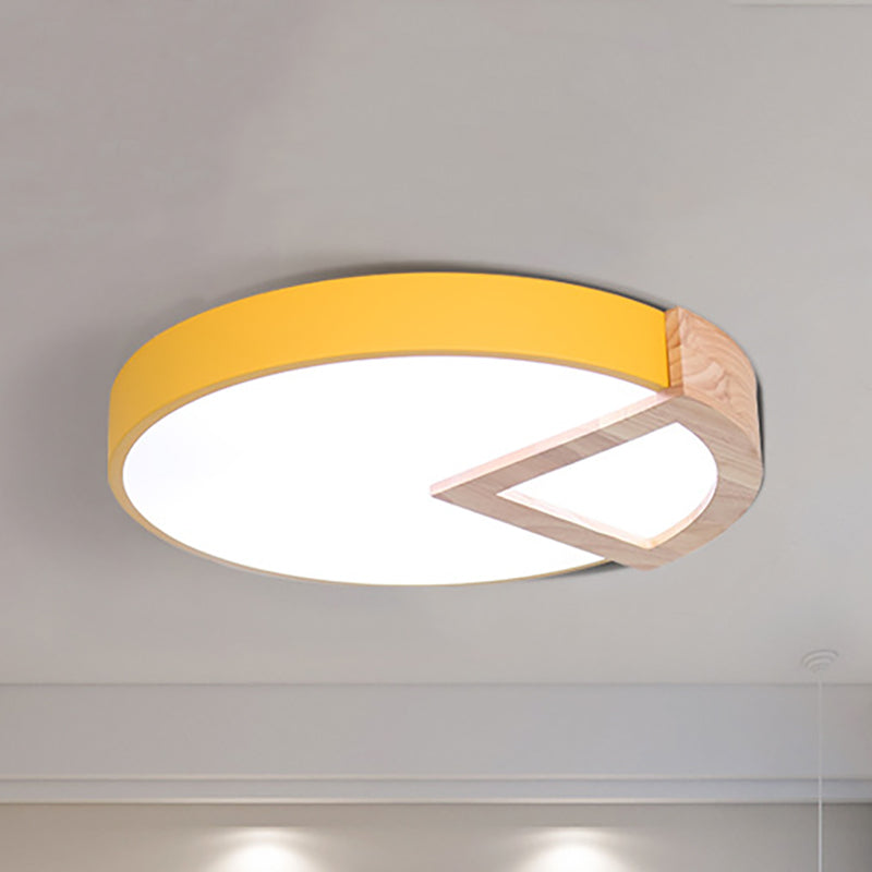 Boys Girls Bedroom Round Ceiling Lamp Acrylic Nordic Macaron Flush Mount Light Yellow Clearhalo 'Ceiling Lights' 'Close To Ceiling Lights' 'Close to ceiling' 'Flush mount' Lighting' 236184