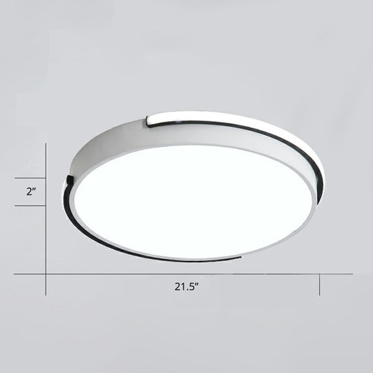 Nordic Geometric Led Surface Mount Ceiling Light Metal Living Room Flush Light Fixture in White Clearhalo 'Ceiling Lights' 'Close To Ceiling Lights' 'Close to ceiling' 'Flush mount' Lighting' 2361892