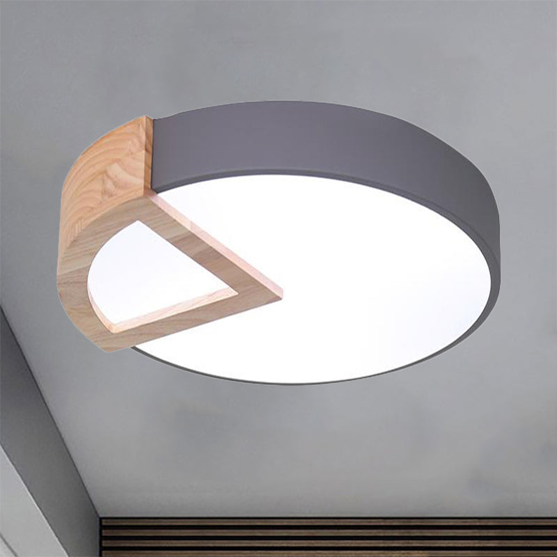 Boys Girls Bedroom Round Ceiling Lamp Acrylic Nordic Macaron Flush Mount Light Grey Clearhalo 'Ceiling Lights' 'Close To Ceiling Lights' 'Close to ceiling' 'Flush mount' Lighting' 236191