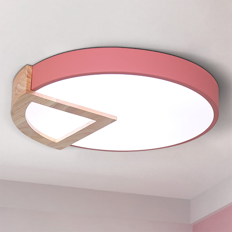 Boys Girls Bedroom Round Ceiling Lamp Acrylic Nordic Macaron Flush Mount Light Pink Clearhalo 'Ceiling Lights' 'Close To Ceiling Lights' 'Close to ceiling' 'Flush mount' Lighting' 236197