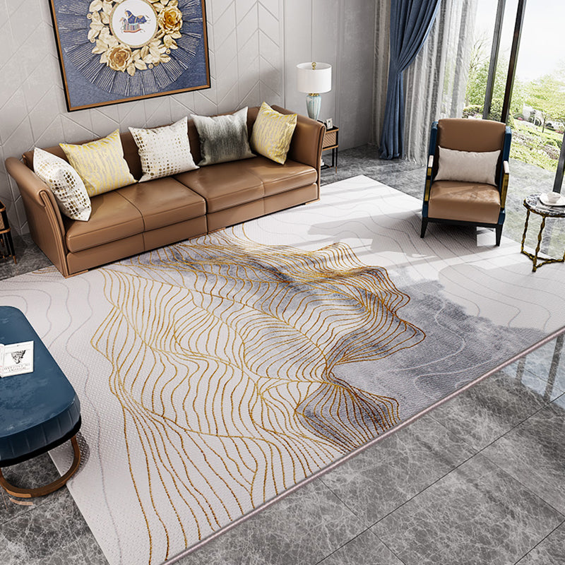 Modern Living Room Rug Multicolored Abstract Printed Area Carpet Polyster Non-Slip Backing Pet Friendly Area Rug Coffee Clearhalo 'Area Rug' 'Modern' 'Rugs' Rug' 2362254