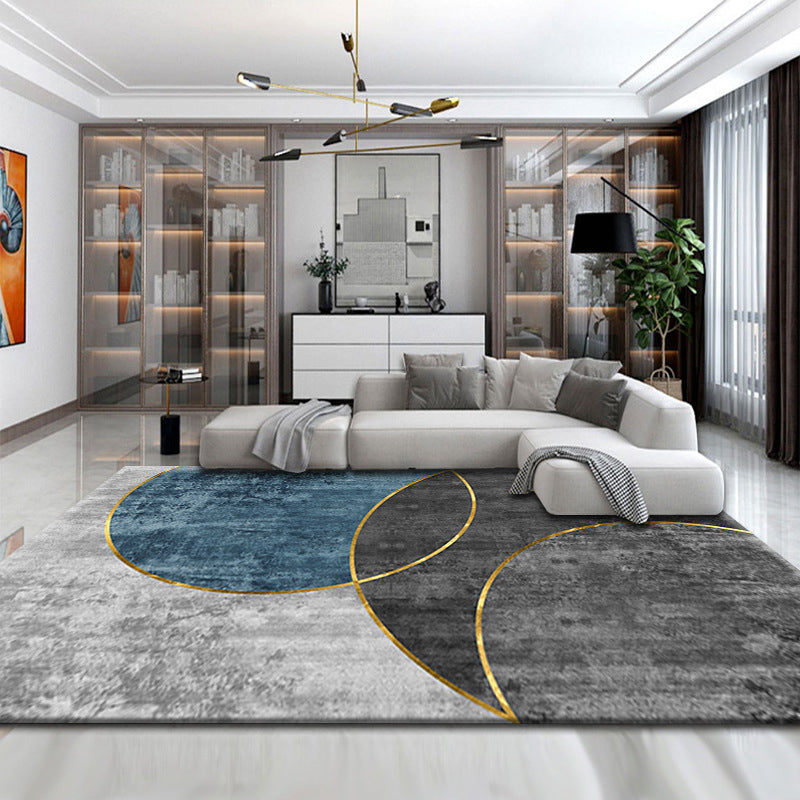 Minimalist Living Room Rug Multi Color Plant Printed Indoor Rug Non-Slip Backing Stain-Resistant Easy Care Area Carpet Grey Clearhalo 'Area Rug' 'Modern' 'Rugs' Rug' 2362486