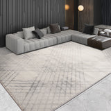 Modern Living Room Rug Multi Colored Abstract Printed Area Carpet Polyster Non-Slip Backing Pet Friendly Indoor Rug Cream Gray 6'7" x 9'6" Clearhalo 'Area Rug' 'Modern' 'Rugs' Rug' 2362608