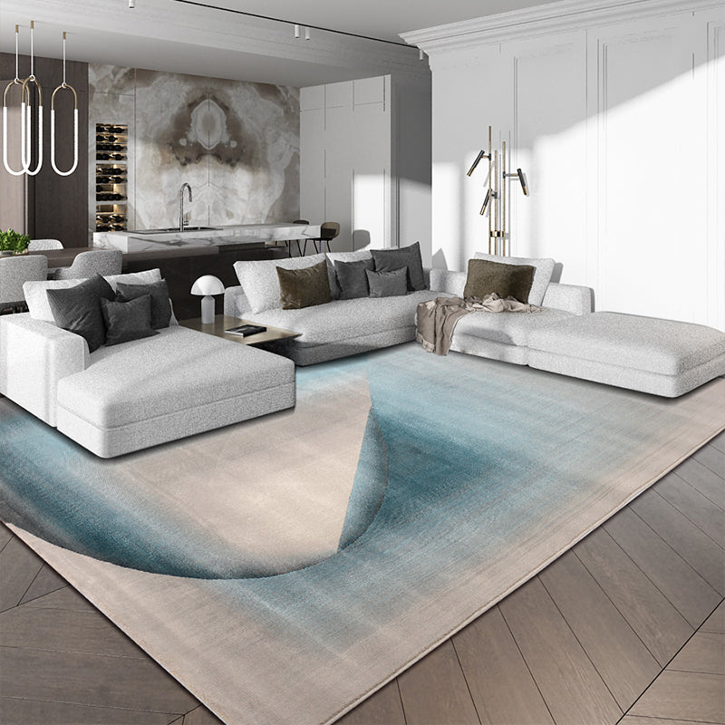 Modern Living Room Rug Multi Colored Abstract Printed Area Carpet Polyster Non-Slip Backing Pet Friendly Indoor Rug Lake Blue 6'7" x 9'6" Clearhalo 'Area Rug' 'Modern' 'Rugs' Rug' 2362612