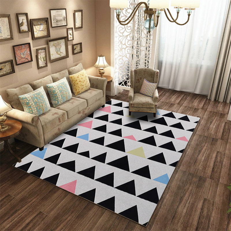 Nordic Geometric Print Rug Multi Color Polyster Area Carpet Pet Friendly Stain-Resistant Area Rug for Living Room Black-White Clearhalo 'Area Rug' 'Modern' 'Rugs' Rug' 2362642