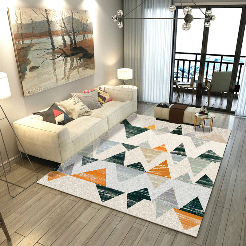 Nordic Geometric Print Rug Multi Color Polyster Area Carpet Pet Friendly Stain-Resistant Area Rug for Living Room Beige Clearhalo 'Area Rug' 'Modern' 'Rugs' Rug' 2362643