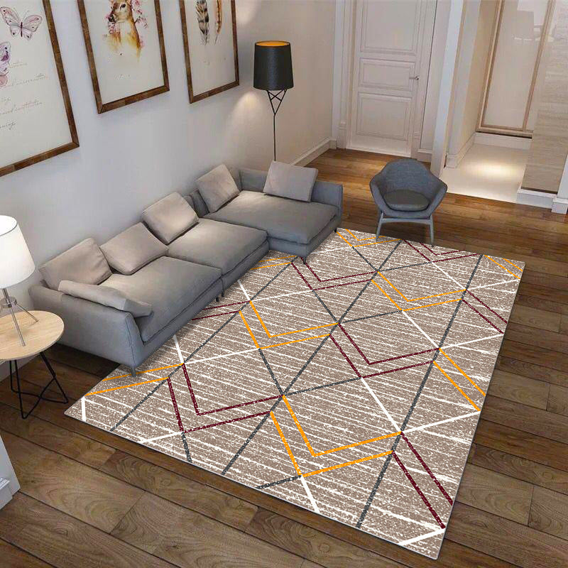 Nordic Geometric Print Rug Multi Color Polyster Area Carpet Pet Friendly Stain-Resistant Area Rug for Living Room Camel Clearhalo 'Area Rug' 'Modern' 'Rugs' Rug' 2362648