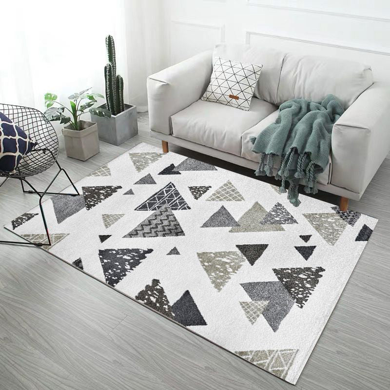 Scandinavian Living Room Rug Multi Color Geometric Print Indoor Rug Polyster Non-Slip Backing Pet Friendly Area Carpet Grey Clearhalo 'Area Rug' 'Modern' 'Rugs' Rug' 2362652