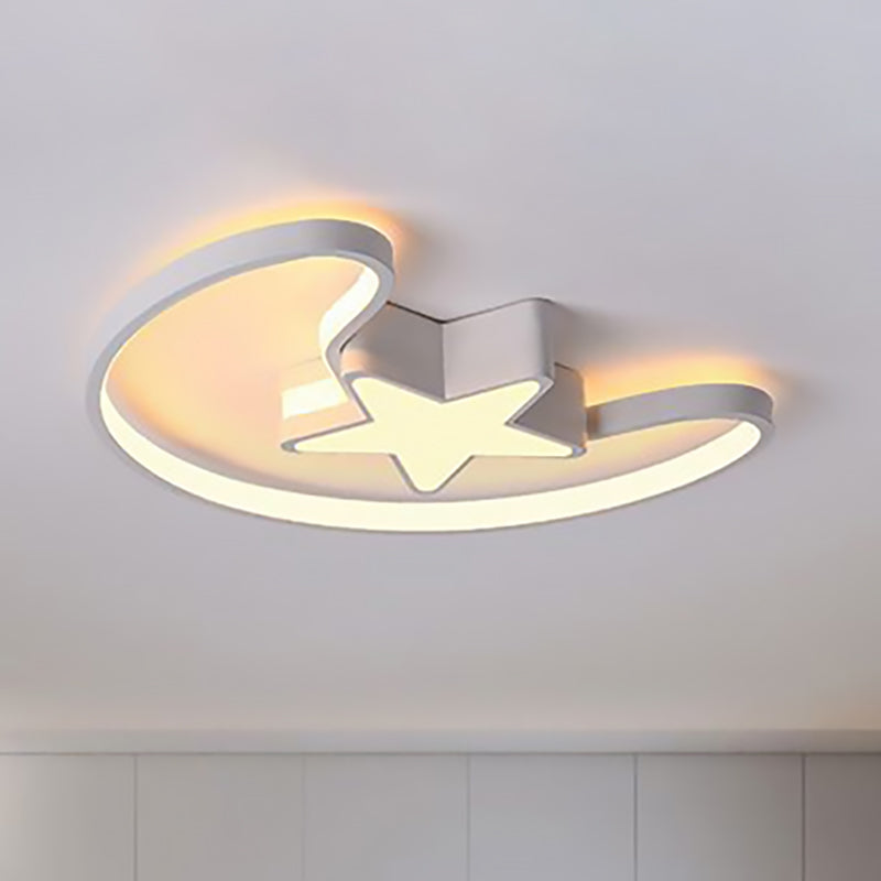 Moon and Star Living Room Ceiling Light Fixture Acrylic Modern Flush Mount Ceiling Light Clearhalo 'Ceiling Lights' 'Close To Ceiling Lights' 'Close to ceiling' 'Flush mount' Lighting' 236267