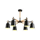 Nordic Tapered Shade Hanging Lights Metal 6 Lights Hanging Light Fixture for Bedroom Clearhalo 'Ceiling Lights' 'Chandeliers' Lighting' options 236282