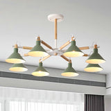 Living Room Horn Shape Chandelier Metal 8 Bulbs Modern Hanging Lamp Clearhalo 'Ceiling Lights' 'Chandeliers' Lighting' options 236320