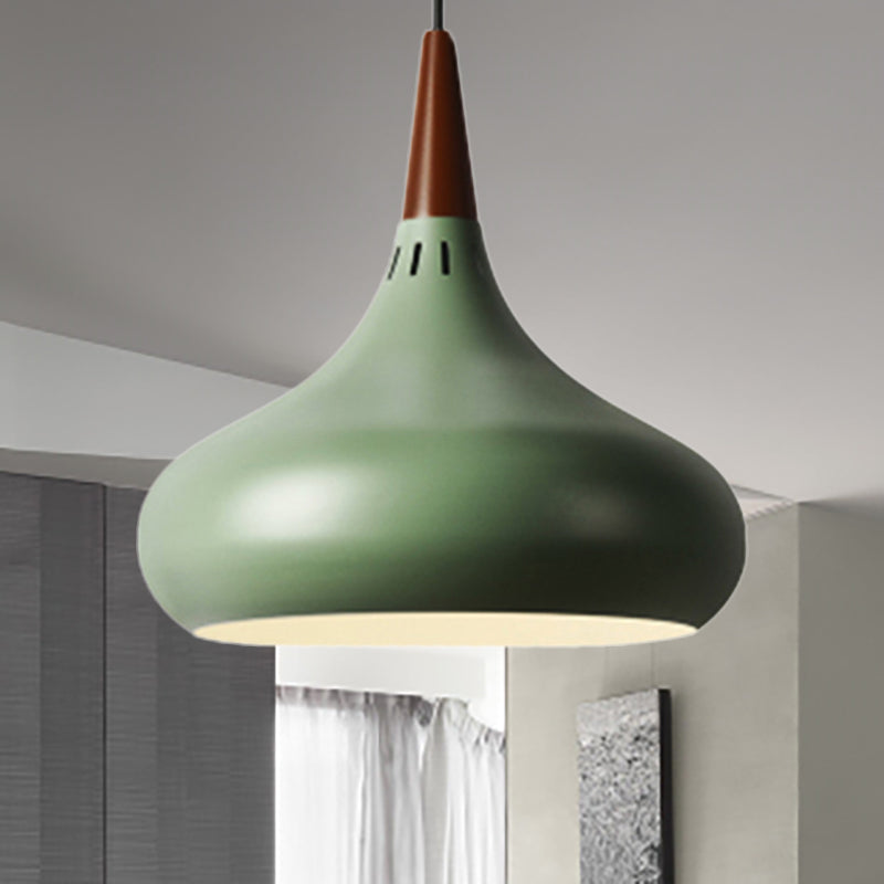 8"/11"/12"W Teardrop Pendant Lighting Nordic Metal 1 Light Black/White/Pink Hanging Light Green Clearhalo 'Ceiling Lights' 'Modern Pendants' 'Modern' 'Pendant Lights' 'Pendants' Lighting' 236346