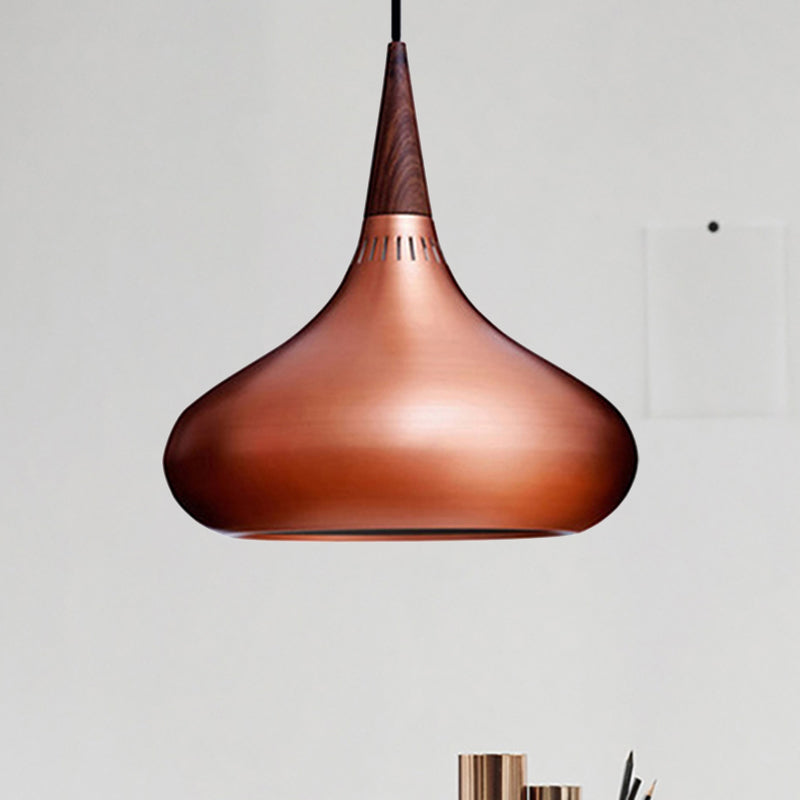 8"/11"/12"W Teardrop Pendant Lighting Nordic Metal 1 Light Black/White/Pink Hanging Light Gold Clearhalo 'Ceiling Lights' 'Modern Pendants' 'Modern' 'Pendant Lights' 'Pendants' Lighting' 236350