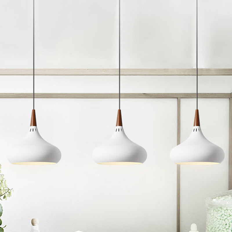 8"/11"/12"W Teardrop Pendant Lighting Nordic Metal 1 Light Black/White/Pink Hanging Light Clearhalo 'Ceiling Lights' 'Modern Pendants' 'Modern' 'Pendant Lights' 'Pendants' Lighting' 236364