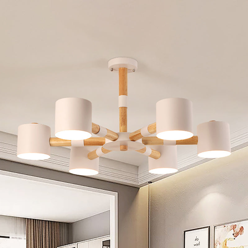 Cylinder Living Room Hanging Lights Metal Nordic Hanging Pendant Fixture White Clearhalo 'Ceiling Lights' 'Chandeliers' Lighting' options 236380_85388e3f-2e34-4182-acbf-3af233e1ba93