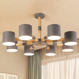 Modern Style Cylinder Hanging Lamp Metal and Wood Hanging Lights for Living Room Clearhalo 'Ceiling Lights' 'Chandeliers' Lighting' options 236388