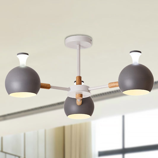 Modern Style Dome Hanging Ceiling Fixture 3 Lights Iron Pendant Light for Dining Room Clearhalo 'Ceiling Lights' 'Chandeliers' Lighting' options 236430