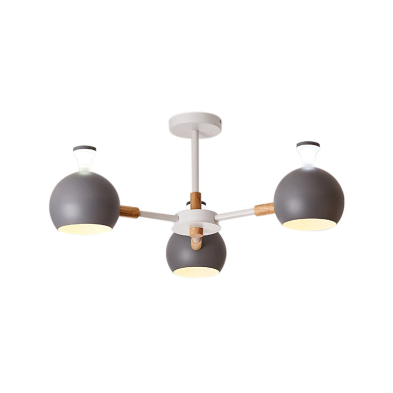 Modern Style Dome Hanging Ceiling Fixture 3 Lights Iron Pendant Light for Dining Room Clearhalo 'Ceiling Lights' 'Chandeliers' Lighting' options 236431
