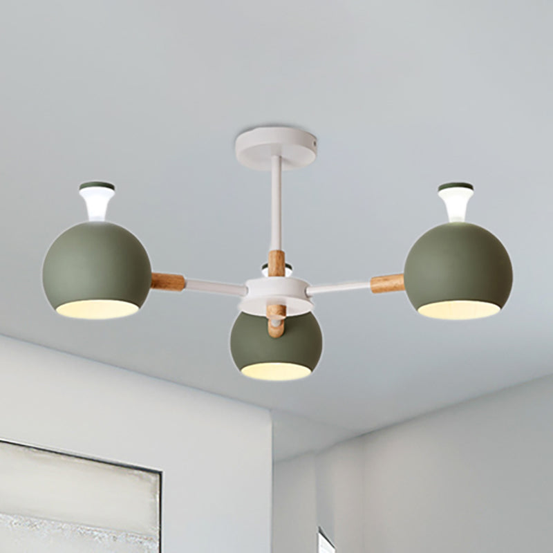 Modern Style Dome Hanging Ceiling Fixture 3 Lights Iron Pendant Light for Dining Room Clearhalo 'Ceiling Lights' 'Chandeliers' Lighting' options 236434