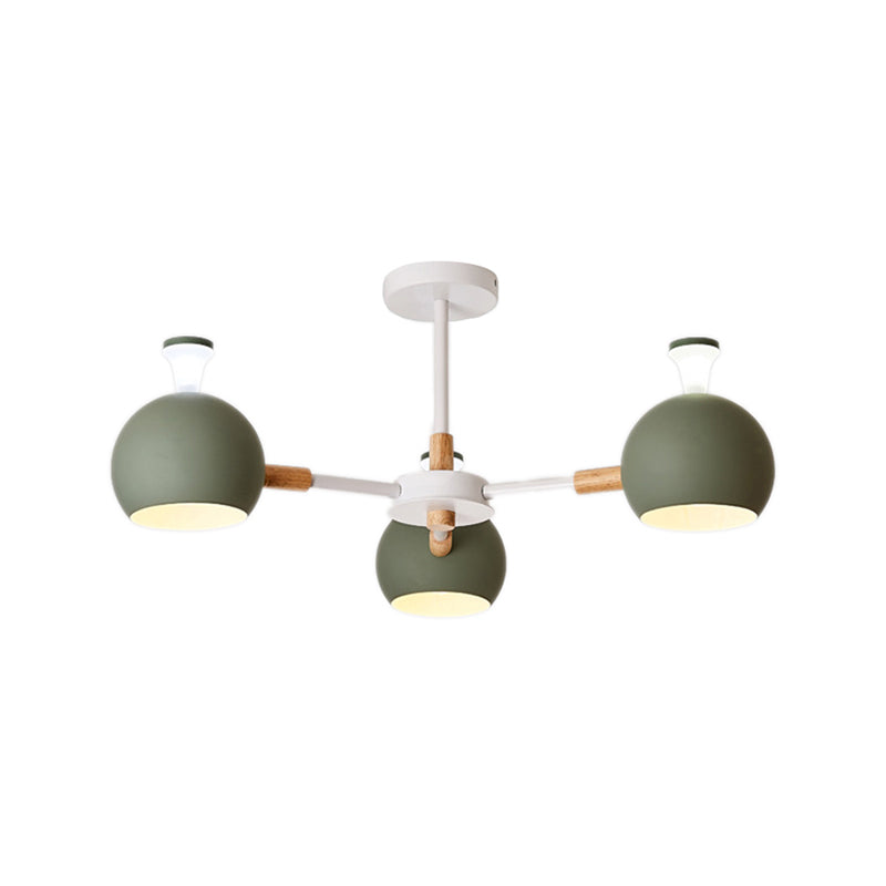 Modern Style Dome Hanging Ceiling Fixture 3 Lights Iron Pendant Light for Dining Room Clearhalo 'Ceiling Lights' 'Chandeliers' Lighting' options 236435