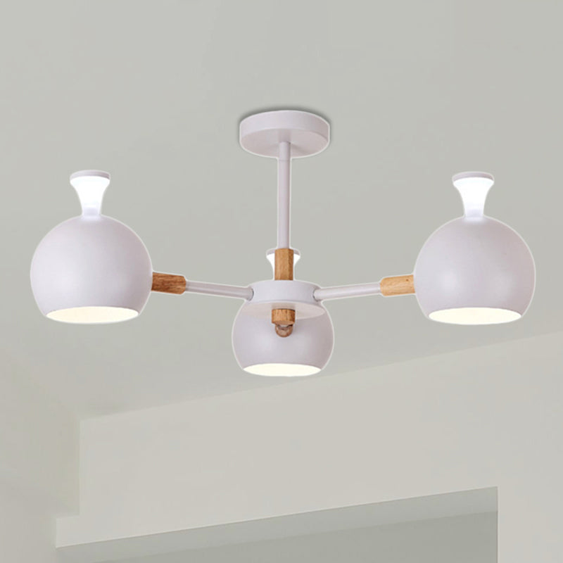 Modern Style Dome Hanging Ceiling Fixture 3 Lights Iron Pendant Light for Dining Room Clearhalo 'Ceiling Lights' 'Chandeliers' Lighting' options 236437