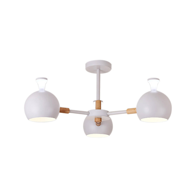 Modern Style Dome Hanging Ceiling Fixture 3 Lights Iron Pendant Light for Dining Room Clearhalo 'Ceiling Lights' 'Chandeliers' Lighting' options 236438
