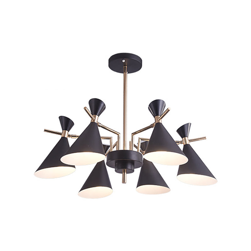 Living Room Horn Shape Pendant Light Fixture Metal Modern Style 6 Heads Hanging Lamp Clearhalo 'Ceiling Lights' 'Chandeliers' Lighting' options 236441