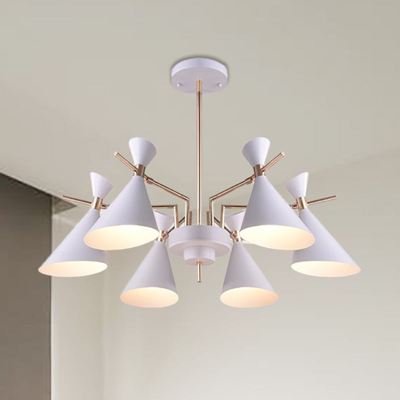 Living Room Horn Shape Pendant Light Fixture Metal Modern Style 6 Heads Hanging Lamp Clearhalo 'Ceiling Lights' 'Chandeliers' Lighting' options 236444
