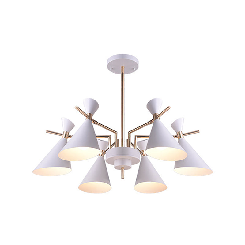 Living Room Horn Shape Pendant Light Fixture Metal Modern Style 6 Heads Hanging Lamp Clearhalo 'Ceiling Lights' 'Chandeliers' Lighting' options 236445