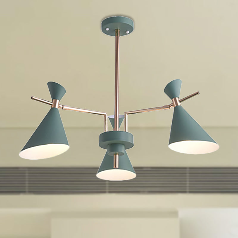 Nordic Hanging Lamp Fixture with Horn Shape 3 Lights Iron Hanging Lights for Dinging Room Clearhalo 'Ceiling Lights' 'Chandeliers' Lighting' options 236480