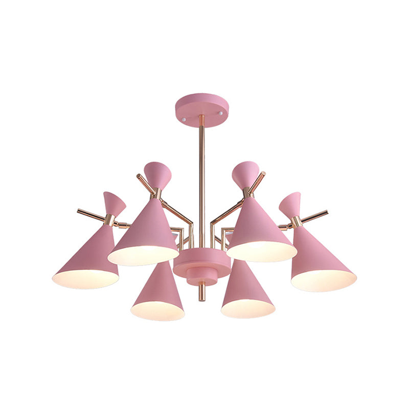 Bedroom Horn Shape Hanging Ceiling Lamp Metal Modern Style 6 Lights Hanging Chandelier Clearhalo 'Ceiling Lights' 'Chandeliers' Lighting' options 236485