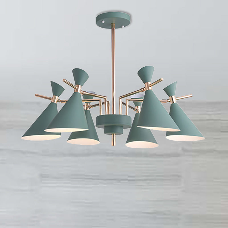 Bedroom Horn Shape Hanging Ceiling Lamp Metal Modern Style 6 Lights Hanging Chandelier Clearhalo 'Ceiling Lights' 'Chandeliers' Lighting' options 236489