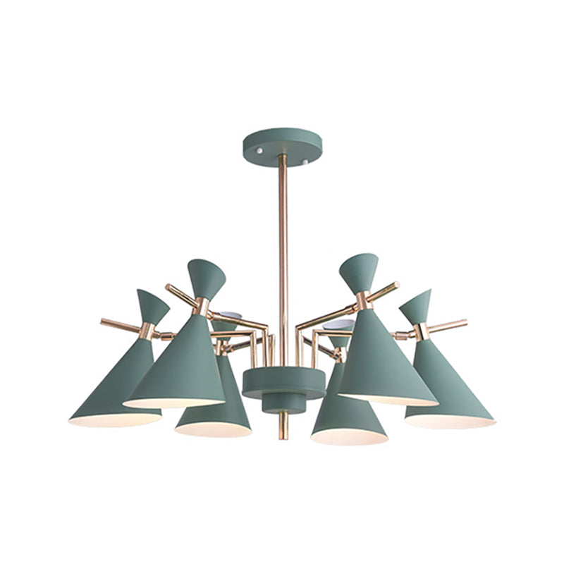 Bedroom Horn Shape Hanging Ceiling Lamp Metal Modern Style 6 Lights Hanging Chandelier Clearhalo 'Ceiling Lights' 'Chandeliers' Lighting' options 236490