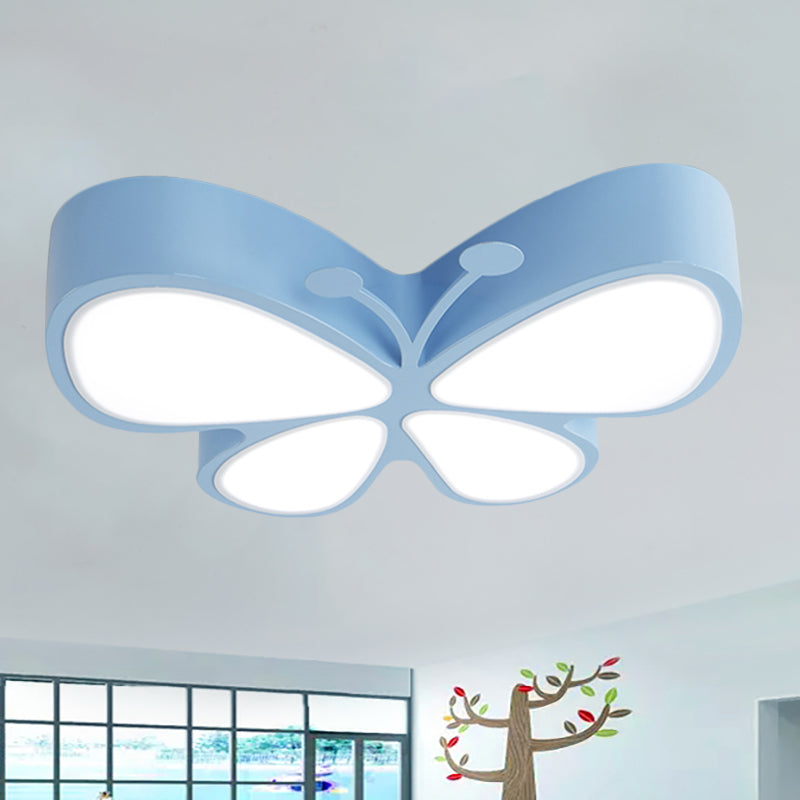 Butterfly LED Flush Ceiling Light Contemporary Metal LED Ceiling Fixture for Classroom Blue Clearhalo 'Ceiling Lights' 'Close To Ceiling Lights' 'Close to ceiling' 'Flush mount' Lighting' 236529