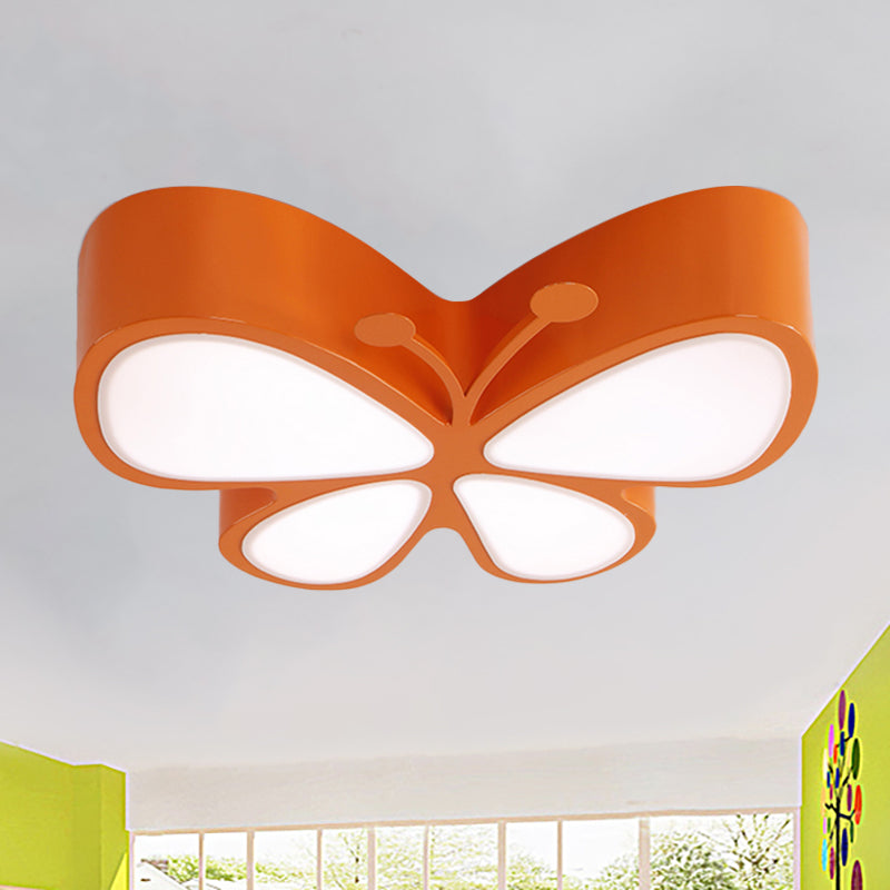 Butterfly LED Flush Ceiling Light Contemporary Metal LED Ceiling Fixture for Classroom Orange Clearhalo 'Ceiling Lights' 'Close To Ceiling Lights' 'Close to ceiling' 'Flush mount' Lighting' 236534