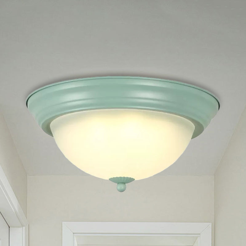 Hallway Bathroom Bowl Flush Mount Light Milk Glass Macaron Loft Ceiling Light Clearhalo 'Ceiling Lights' 'Close To Ceiling Lights' 'Close to ceiling' 'Flush mount' Lighting' 236585