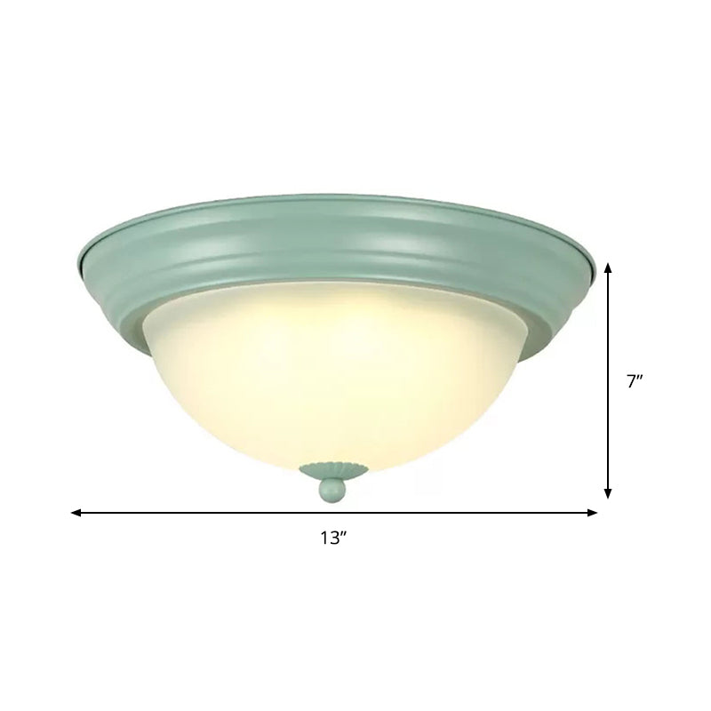 Hallway Bathroom Bowl Flush Mount Light Milk Glass Macaron Loft Ceiling Light Clearhalo 'Ceiling Lights' 'Close To Ceiling Lights' 'Close to ceiling' 'Flush mount' Lighting' 236586