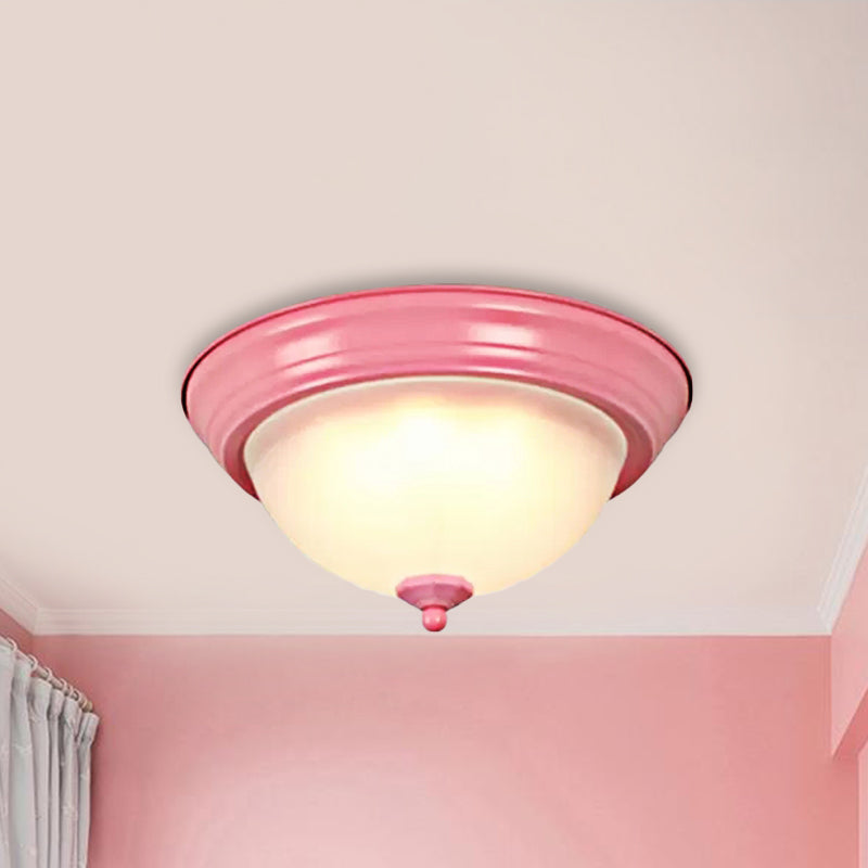 Hallway Bathroom Bowl Flush Mount Light Milk Glass Macaron Loft Ceiling Light Clearhalo 'Ceiling Lights' 'Close To Ceiling Lights' 'Close to ceiling' 'Flush mount' Lighting' 236588