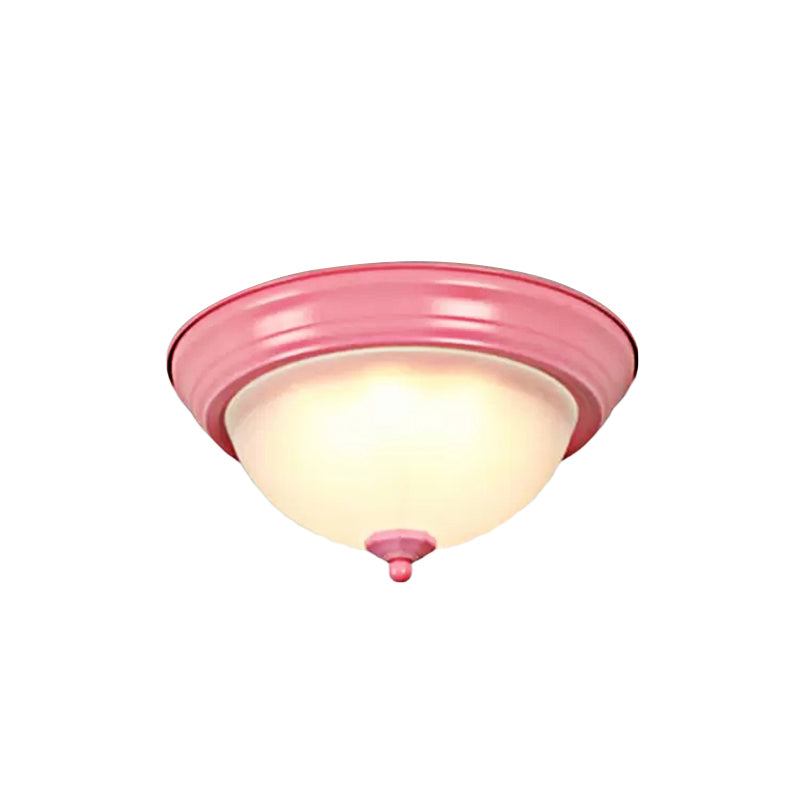 Hallway Bathroom Bowl Flush Mount Light Milk Glass Macaron Loft Ceiling Light Clearhalo 'Ceiling Lights' 'Close To Ceiling Lights' 'Close to ceiling' 'Flush mount' Lighting' 236589