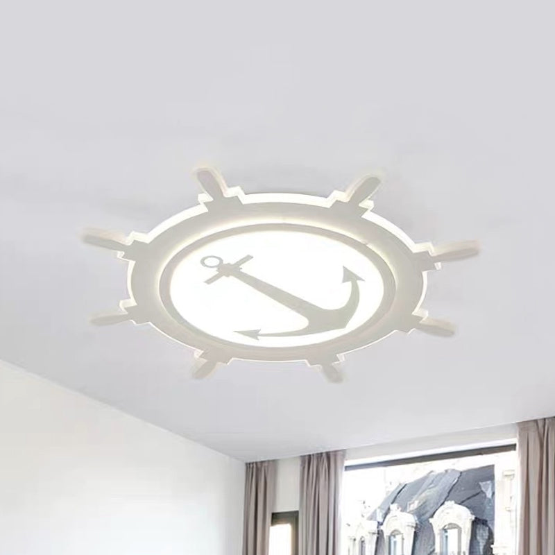 Contemporary White LED Flush Mount Light Rudder Acrylic Ceiling Light with Anchor for Kindergarten Clearhalo 'Ceiling Lights' 'Close To Ceiling Lights' 'Close to ceiling' 'Flush mount' Lighting' 236608