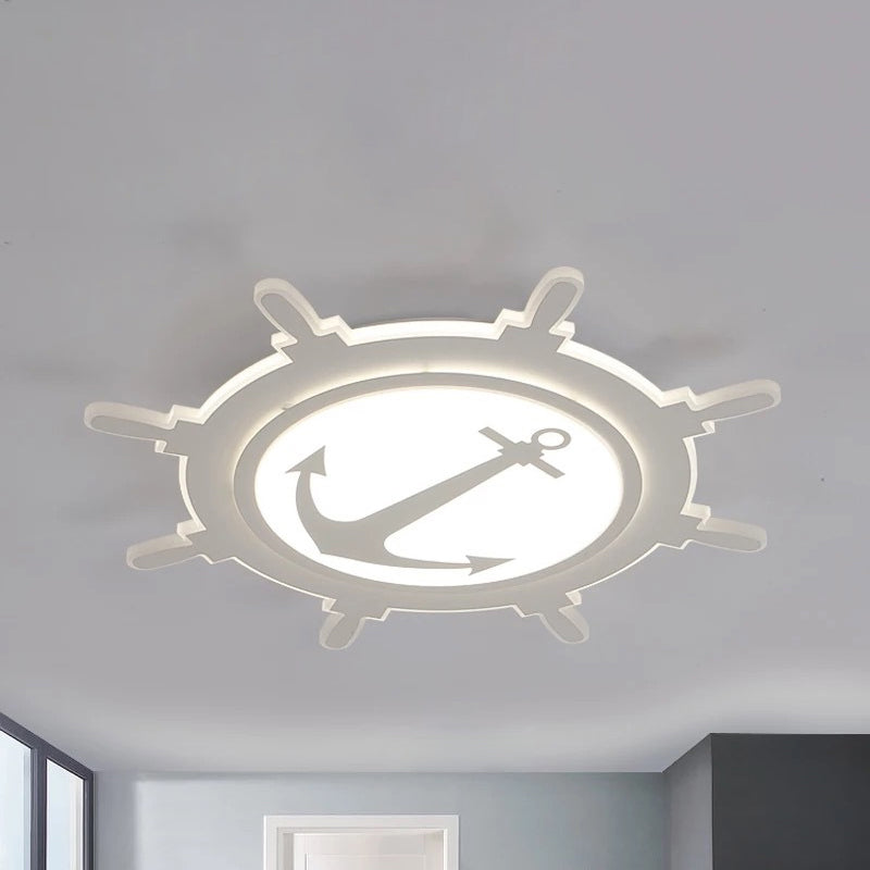 Contemporary White LED Flush Mount Light Rudder Acrylic Ceiling Light with Anchor for Kindergarten Clearhalo 'Ceiling Lights' 'Close To Ceiling Lights' 'Close to ceiling' 'Flush mount' Lighting' 236609