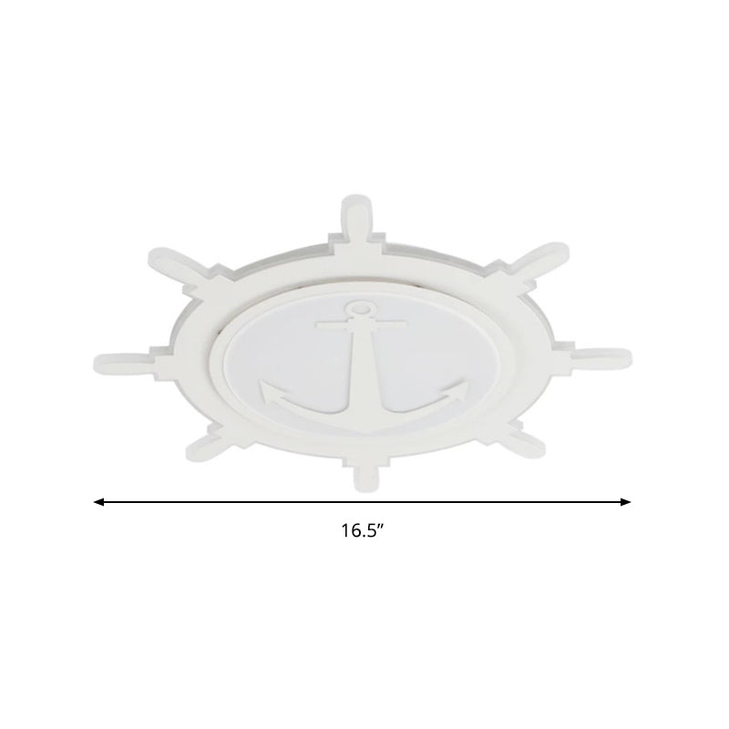 Contemporary White LED Flush Mount Light Rudder Acrylic Ceiling Light with Anchor for Kindergarten Clearhalo 'Ceiling Lights' 'Close To Ceiling Lights' 'Close to ceiling' 'Flush mount' Lighting' 236610