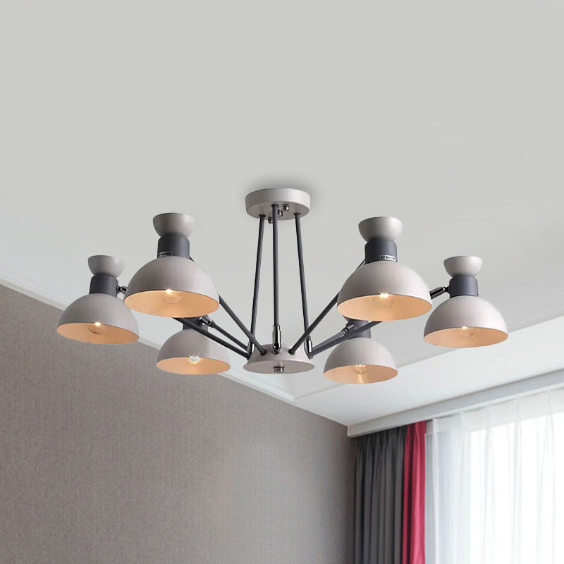 Rotatable Metal Domed Hanging Light Living Room 6 Heads Modern Chandelier Light Clearhalo 'Ceiling Lights' 'Chandeliers' Lighting' options 236812