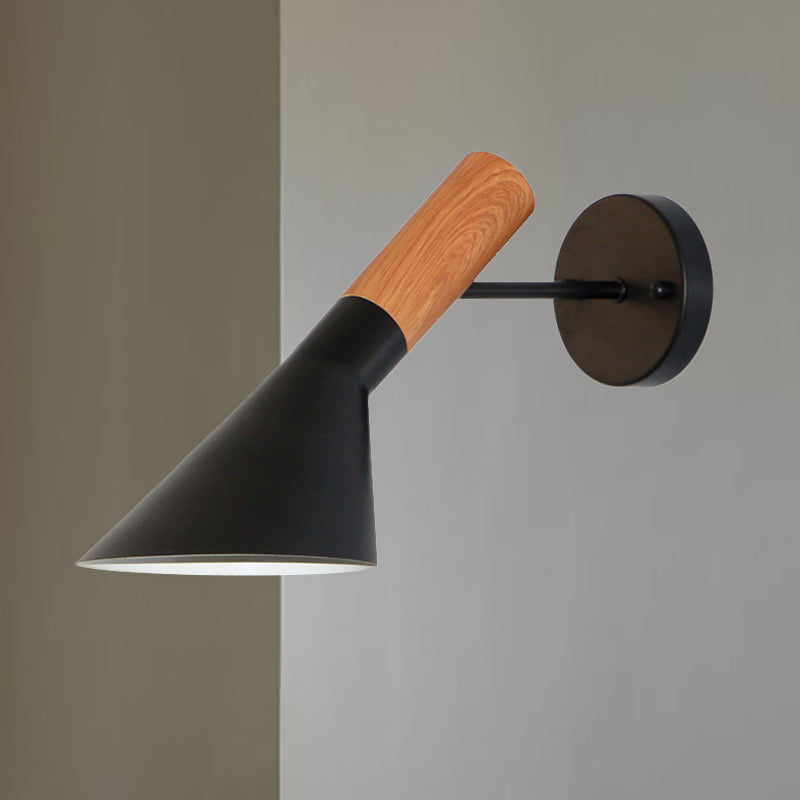 Nordic Style Monochrome Wall Light Single Bulb Metallic Sconce Light for Showroom Gallery Clearhalo 'Cast Iron' 'Glass' 'Industrial' 'Modern wall lights' 'Modern' 'Tiffany' 'Traditional wall lights' 'Wall Lamps & Sconces' 'Wall Lights' Lighting' 236815