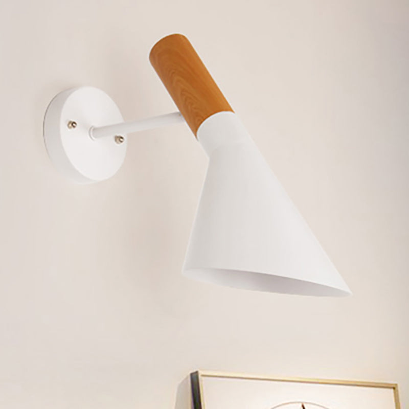 Nordic Style Monochrome Wall Light Single Bulb Metallic Sconce Light for Showroom Gallery White Clearhalo 'Cast Iron' 'Glass' 'Industrial' 'Modern wall lights' 'Modern' 'Tiffany' 'Traditional wall lights' 'Wall Lamps & Sconces' 'Wall Lights' Lighting' 236817