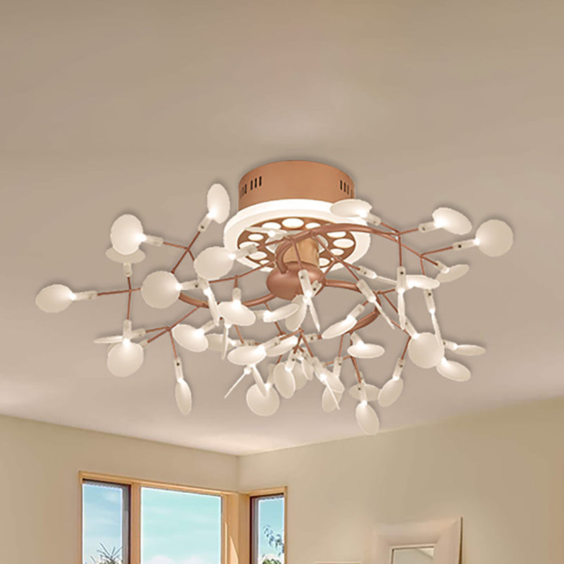 Metallic Branch Ceiling Lamp Dining Room Multi-Head Stunning Semi Flush Ceiling Light in Rose Gold Clearhalo 'Ceiling Lights' 'Close To Ceiling Lights' 'Close to ceiling' 'Semi-flushmount' Lighting' 236902