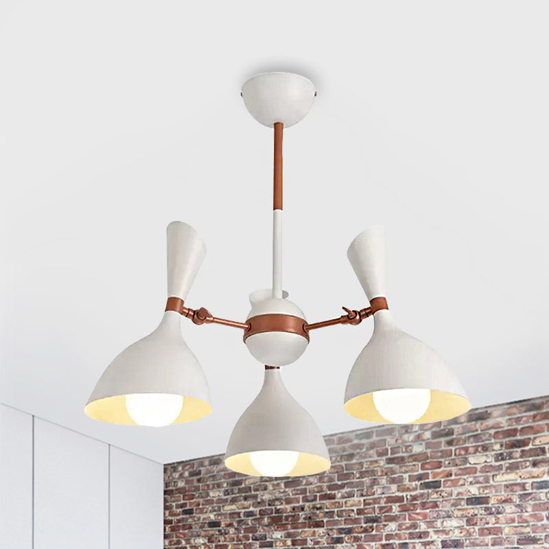 Living Room Kindergarten Pendant Light Metal Contemporary Monochrome Chandelier 3 White Clearhalo 'Ceiling Lights' 'Chandeliers' Lighting' options 236905_951722aa-bf4c-4603-bd8b-9345bb2dfc54